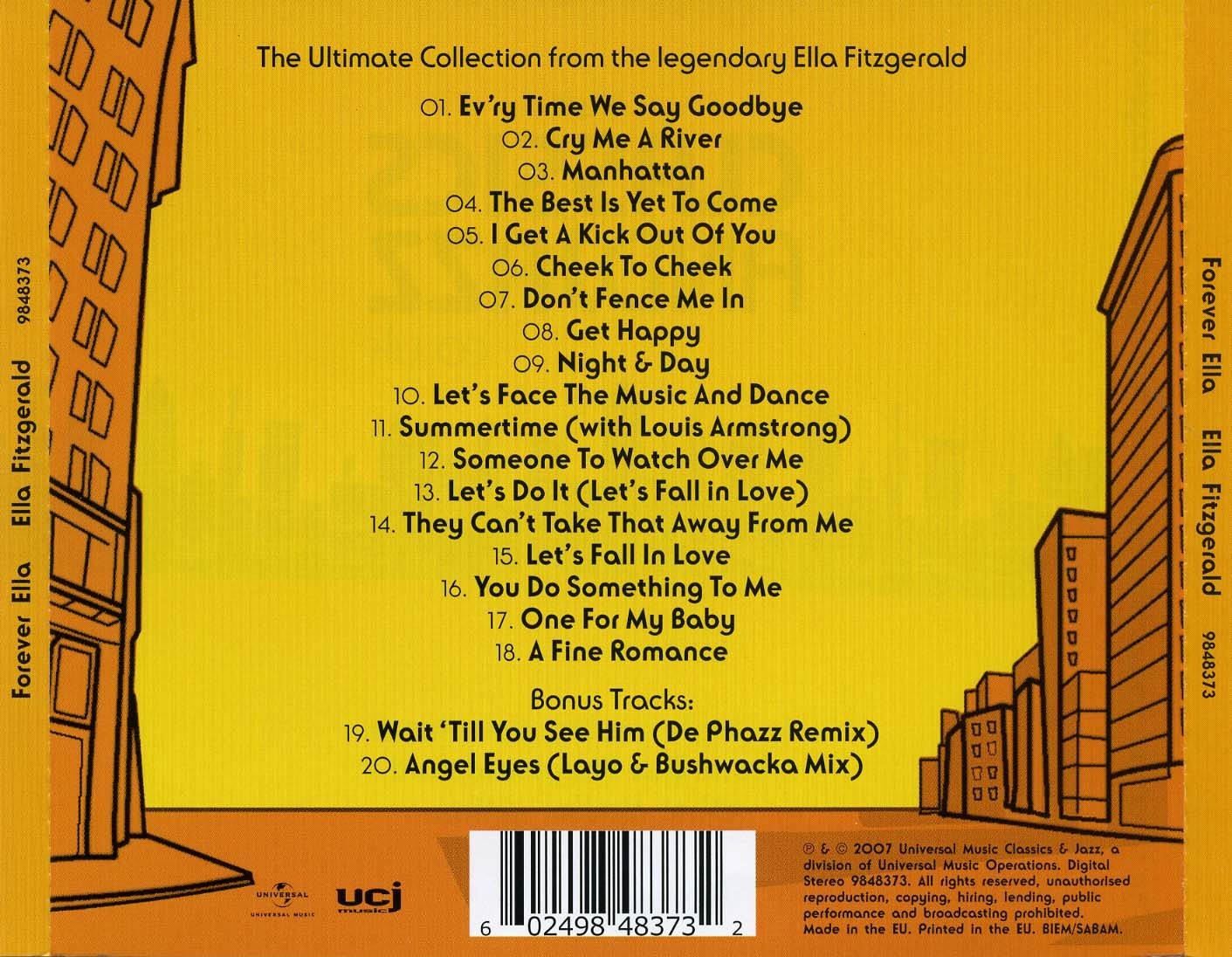 Ella Fitzgerald  Forever Ella : Back